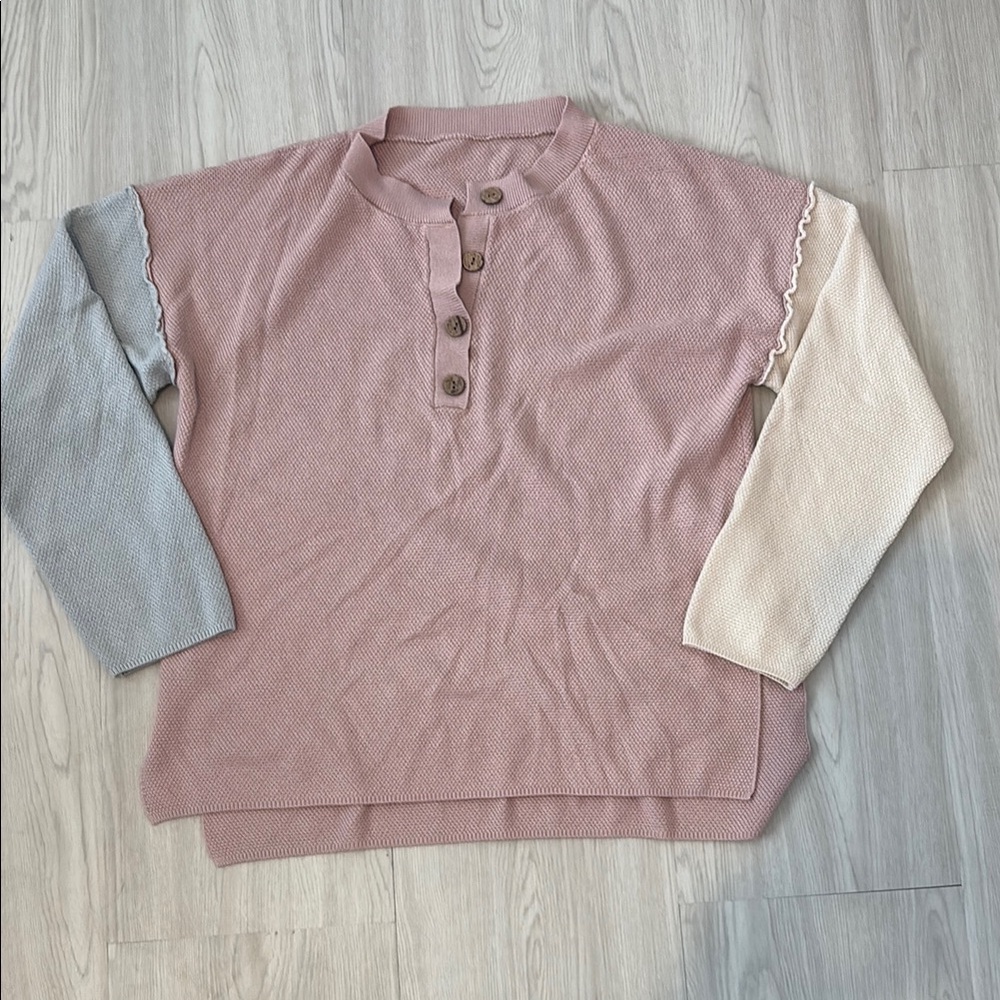 PINK QUEEN V-neck sweater oversized pullover size medium